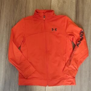 Under Armour Bright Orange Full-Zip Jacket - Size Youth Large